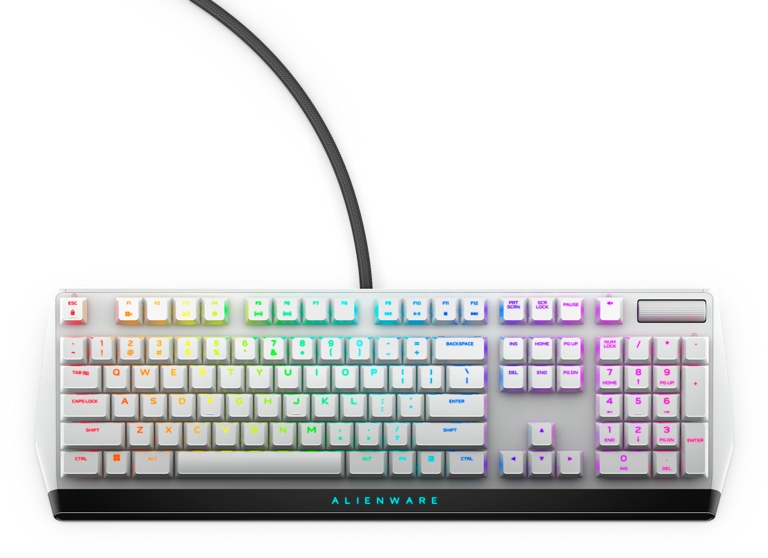 Alienware 510K Low-Profile RGB Mechanical Gaming Keyboard AW510K - Lunar Light
